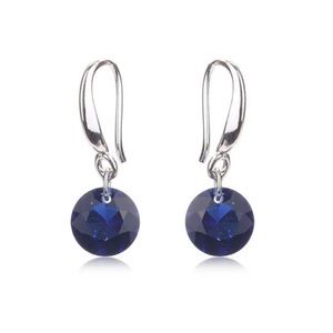 💗 Sapphire Crystal Drop Silver Earrings NEW